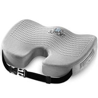 Temperature Stable Heat Responsive Memory Foam Seat Cushion with Orthopedic Design to Relieve Coccyx, Sciatica and Tailbone Pain from Prolonged Sitting in The Car, Office Or Kitchen Chairs