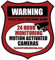 40"Real Red Burglar Alarm Video Surveillance Security Decals Door & Window Stickers