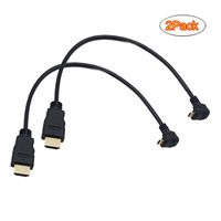 Seadream 2Pack 1Foot 90 Degree Up Angle Micro HDMI Male To HDMI Male Cable Connector (2Pack Up Angled)