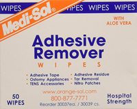 De-Solv-it! 30037 Orange Sol 50 Count Medi-Sol Adhesive Remover Wipes