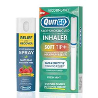 QuitGo Dual Support Quit Kit with Smoke-Free Soft Tip Inhaler, Herbal Relief & Recover Spray to Help Stop Smoking (Fresh Mint, Dual Support)
