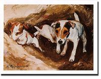 Jack Russells Digging Notecards