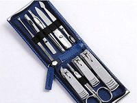 (THREE SEVEN) Travel Manicure Pedicure Grooming Kits Set Feet Hand & Nail Tools TS-970C (Total 9pcs) (Blue)