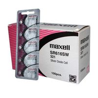 100 pc Maxell SR616SW 321 SR65 SR616 Silver Oxide Watch Battery