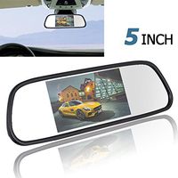 PONPY 5" TFT Color LCD Screen 2 Video Input Car Rear View Mirror Monitor Vehicle Parking In-mirror Monitor for DVD/VCR/Car Reverse Camera
