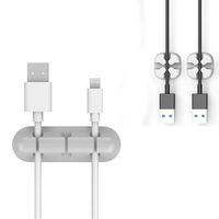 Premium Cable Clips,Cord Organizer Rubber Cable Management with Adhesive Cord Holder Hooks fit Bedroom Home, Office, Cubicle, Car, Desk Accessories (Gray)