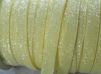 25y Sparkle Glitter Velvet Ribbon Headband Clips Bow 3/8"-(Pick Colour) (Beige)