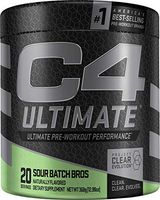 Cellucor C4 Ultimate Pre Workout Powder Sour Batch Bros | Sugar Free Preworkout Energy Supplement for Men & Women | 300mg Caffeine + 3.2g Beta Alanine + 2 Patented Creatines | 20 Servings