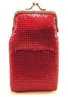 Womens Metal Mesh Cigarette Case with Lighter Pocket