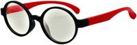 Kids Computer Blue Light Blocking Glasses Boys Gilrs Anti Eyestrain Rubber Flexible Frame Round Black Red