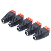 Sscon 20pcs Female 12V DC Power Connector 2.1x5.5mm Cable Jack Adapter Connector Plug for CCTV Security Camera, Orange