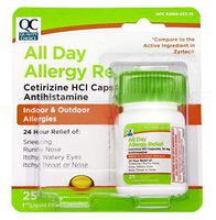 QC All Day Allergy Relief Cetirizine HCL Capsules 25 ct