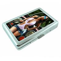 Ohio USA Pin Up Girls Model S4 Silver Cigarette Case Metal Wallet Id Holder 4" X 2.75" RFID Protection