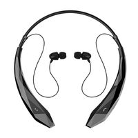 Bluetooth Headphones, ThreeMay Wireless Neckband Headset V4.0 Stereo Noise Cancelling Magnetic Earbuds with Mic-Black