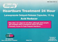 Heartburn Treatment Lansoprazole 15 mg Delayed Release Acid Reducer Generic for Prevacid OTC 15 mg Capsules 42 ea.