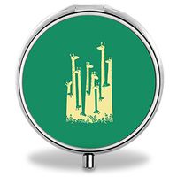 Giraffe Pill Case, Round Stainless Drug Organizer Container Medicine Cover for Pocket Daily&Weekly