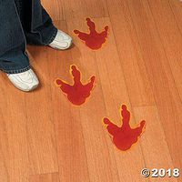 Fun Express Large Dinosaur Foot Print Floor Decal Clings - 12 Pieces