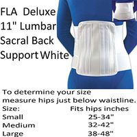FLA Deluxe 11" Lumbar Sacral Back Support. White. X-Large