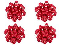 Worlds Red Gift Wrap Bows,Satin Finish Confetti Bows-Christmas Ribbon Gift Bows 4" Inch (12 Pack)
