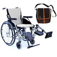 Karman S-Ergo 115 Ultra Lightweight Ergonomic Wheelchair | Seat Size 16" X 17" | Upgraded to Elevating Legrests | Fixed Wheels in Silver & Free Black Bag with Trim!