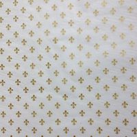 Gift Wrap Tissue - Gold Fleur de Lis symbols on white tissue paper (30 Ct)