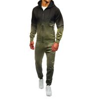 Mens Autumn Winter Packwork Print Sweatshirt Top Pants Sets Sport Suit Tracksuit