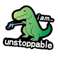 I am Unstoppable T-Rex Funny Decal Vinyl Sticker for Cars Trucks Vans Walls Laptop Toolbox(Green)