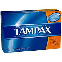 Tampax Super Plus Absorbency Unscented, Easy Carry Purse Size 10 Count Ea. - 12 Packs