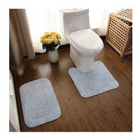 GHHZZQ Bathtub Mat Non-Slip Strong Water Absorption Keep Warm Superfine Fiber U-Shaped Pad Rectangular Bathroom Rug Ottomans, 3 Colors, 6 Sizes (Color : Blue, Size : 50x80cm)