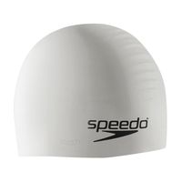 Speedo Silicone Solid Swim Cap, White, One Size