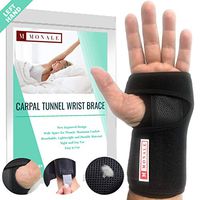 MONALE Carpal Tunnel Wrist Brace for Night Support/Wrist Splint Night and Day/Wrist Support Brace for Tendonitis and Arthritis/Removable Splint and Adjustable Support Straps (Black, Left Hand)