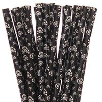 Biodegradable Paper Straws Pirate Skull (50)