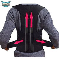Back Brace Posture Corrector | Fully Adjustable Support Brace | Improves Posture and Provides Lumbar Support | for Lower and Upper Back Pain | Men and Women 5Size Black (L)