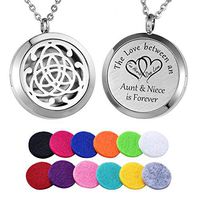 HooAMI Essential Oil Diffuser Necklace Aromatherapy Jewelry Angel Wing Locket - The Love Between an Aunt & Niece is Forever