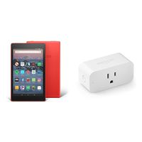 Fire HD 8 Tablet (8" HD Display, 16 GB, Red) with Amazon Smart Plug