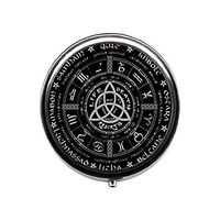 Pagan Wheel of The Year Pill Box, Pentagram Candy Box, Wiccan Jewelry