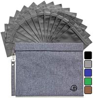 Smell Proof Stash Bag 11x9 Inches with 15 Resealable Reusable Container Bags 4x6 Inches - Heavy Duty Carbon Lined Odor Free Storage Pouch to Contain and Eliminate Scent (Grey)