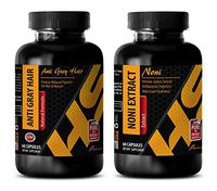 Energy Boost Capsules - Anti Gray Hair – NONI Extract - Saw Palmetto herb - Combo - 2 Bottles