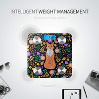 Bluetooth Body Fat Scale Foxflowers Leaves On Black Smart Wireless Scale with LCD Display Measuring Body Weight Bmi and Health Digital Scale
