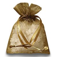 Brass Organza Gift Bags | Quantity: 30 | Width: 5"…
