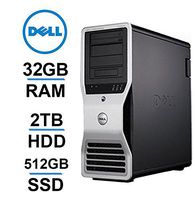 Dell 8 CORE COMPUTER, Precision T7400 Workstation, 2 X Intel QUAD Xeon 3.0GHz (12MB Cache), 2TB HDD + 512GB SSD, 32GB RAM, WIFI, 4GB AMD Radeon R7 240, USB 3.0 (Renewed)