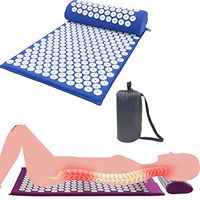 PILIBEIBEI Acupressure Mat and Pillow Massage Set for Back, Legs, Neck, Sciatica, Trigger Point Therapy, Pain and Stress Relief Acupuncture Mattress for Back Pain