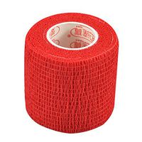 Pack of 3 Rolls Waterproof Self Adhesive Bandage Tape Finger Joints Wrap Sports Care (2 inch*6yds, Red)