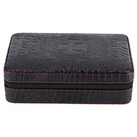 Garosa Cigar Humidor Case Crocodile Grain Portable Travel Outdoor Humidor Case Cigar Holder Storage Box Holds Cedar Wood Faux Leather Box Gift Set Black