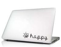 Bee Happy Cute Laptop Decal Vinyl MacBook Skin Sticker Saying Lettering Religious Art Die-Cut (no Background Color)