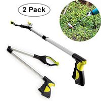 2 Pack Reacher Grabber Tool, Messar Upgraded Foldable Reaching Aid Reacher Tool Long Arm 360° Rotating Jaw Reaching Claw Hand Grabber Trash Pickup Tool, 32''