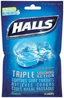Halls Cough Drops Ice Peppermint -- 30 Drops