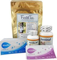 Fertilaid for Women, FertileCM, Fertilitea and Wondfo Ovulation and Wondfo Pregnancy Tests Bundle - 1 Month Supply - Fertility Support for Women