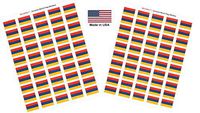 Made in USA! 100 Country Flag 1.5" x 1" Self Adhesive World Flag Stickers, Two Sheets of 50, 100 Sticker Flags Total (Armenia)