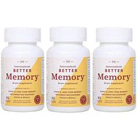 Interceuticals Better Memory - Theracurmin Curcumin 90 mg - Clinically Proven Dose, Improves Focus, Recall, Memory, and Mood* - High Absorption Turmeric Extract* (3 Bottles)